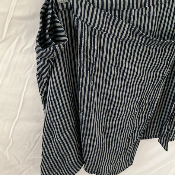 American Eagle Outfitters: Navy Blue/Gray wrap skirt- size Large - Picture 7 of 13